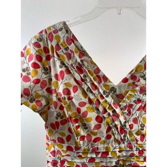 Boden Floral V Neck Cap Sleeves Dress Size 8L - Picture 5 of 10